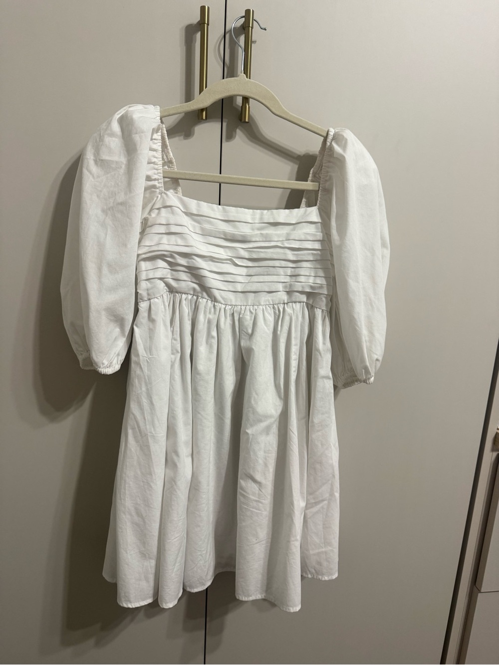 Abercrombie & Fitch White Puff Sleeve Mini Dress